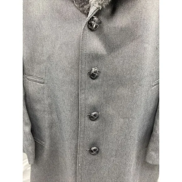 VTG London Fog Over Top Coat Sherpa Lined‎ Wool Gray Mens 40 Short - Picture 4 of 12